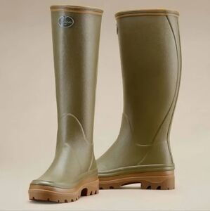 Le Chameau Women's Giverny Jersey Lined Boot in Iconic Green